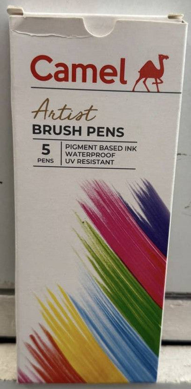 Camlin 0519016 - CAM ARTIST BRUSH PENS - PACK OF 5 PENS (Multicolor)