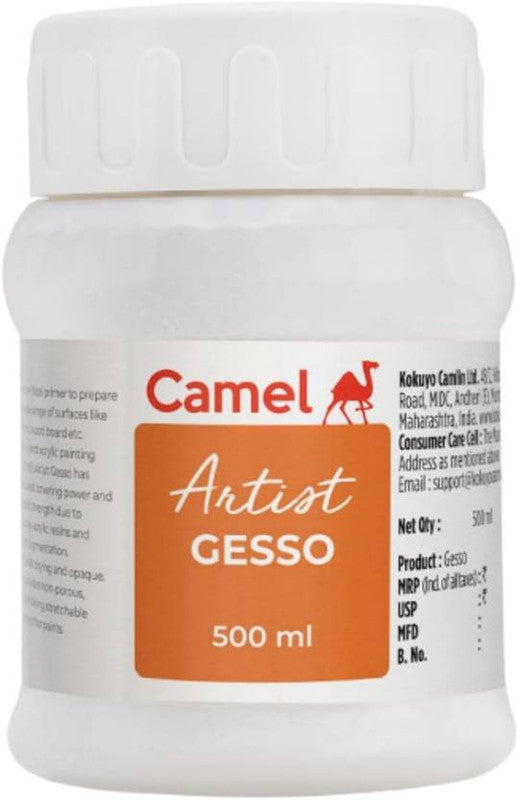 Camlin 0538945 - ARTIST GESSO WHITE ACRYLIC BASED PRIMER 500ML (Set of 1, White)