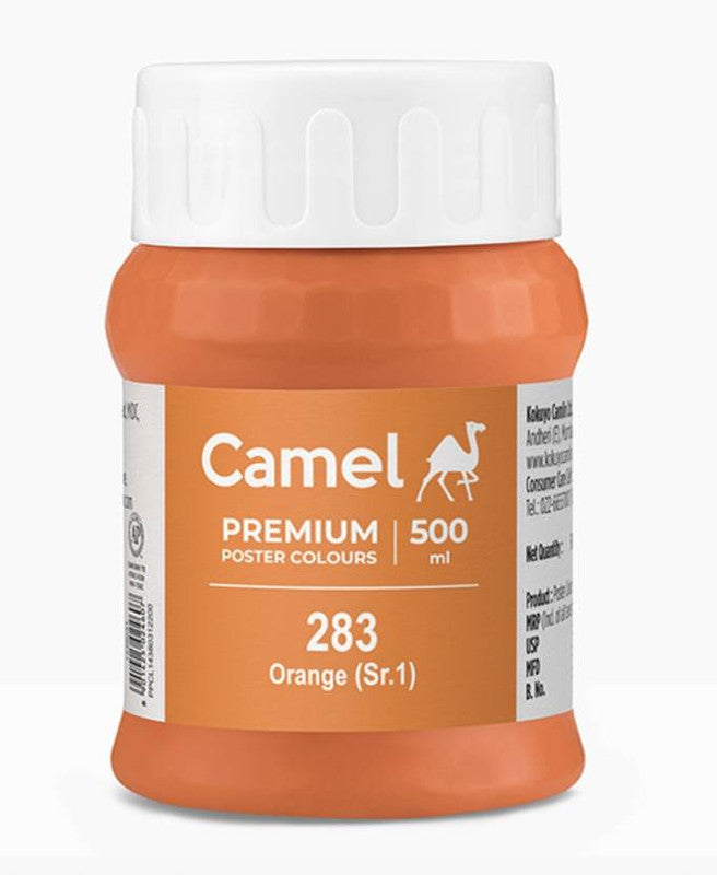 Camlin 1438283 PREMIUM POSTER COLOUR 500ML 283 ORANGE (SR.1) ALL INCLUSIVE RATE (Set of 1, Orange)