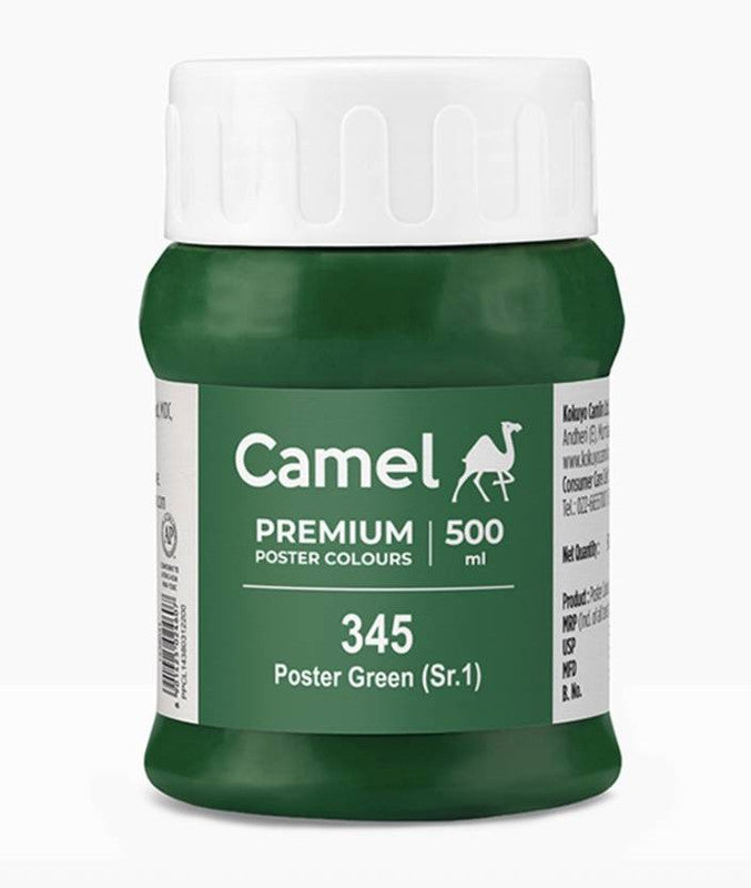 Camlin 1438345 PREMIUM POSTER COLOUR 500ML 345 POSTER GREEN (SR.1) - ALL INCLUSIVE RATE (Set of 1, POSTER GREEN)
