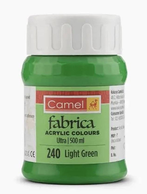 Camlin FABRICA ACRYLIC COLOURS ULTRA 500ML 240 LIGHT GREEN (Set of 1, Light Green)
