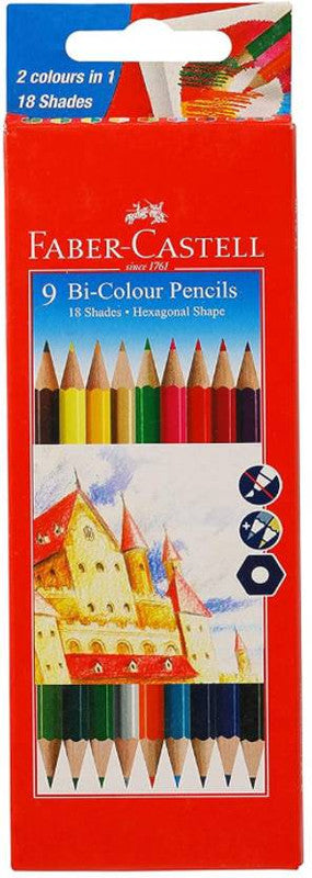 Castell FC HEXAGONAL Shaped Color Pencils (Set of 9, Multicolor)