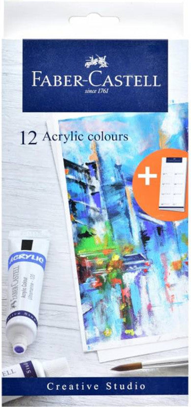 Castell 379012 - FC CREATIVE STUDIO ACRYLIC COLOURS 12 SHADES (Set of 1, Multicolor)