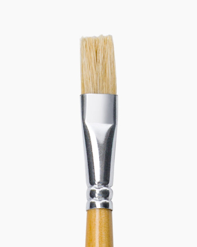 Camlin 2056778 - CAM ARTIST WHITE BRISTLE BRUSHES - SERIES 56 (FLAT) - BRUSH SIZE 8 (WOODEN)
