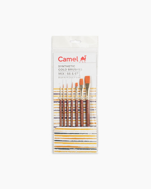 Camlin 2007620 - CAM SYNTHETIC GOLD BRUSHES MIX - SERIES 66 & 67 (Gold)