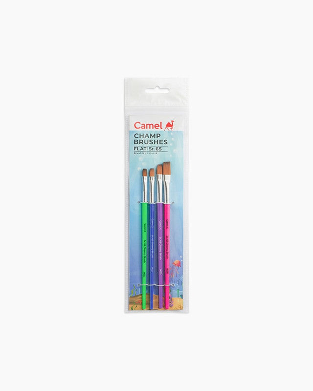 Camlin 2065774 - CAM CHAMP BRUSHES SERIES 65 (FLAT) - BRUSH SIZE:4 (Purple)