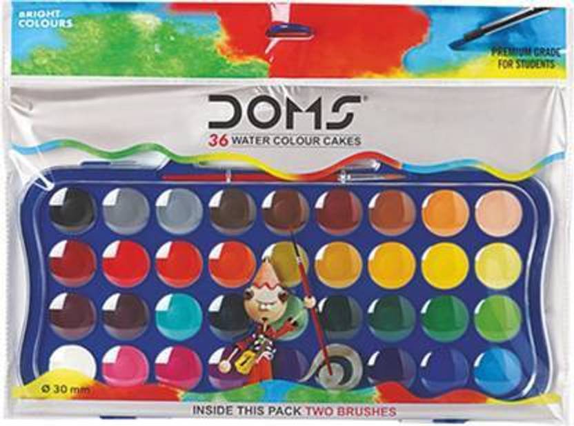 DOMS 7429 - DOMSIL AQUA COLOUR CAKES 36 SHADES (Set of 1, Multicolor)