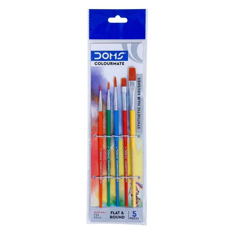 DOMS 8341 - DOMSIL COLOUR MATE ROUND BRUSHES - PACK OF 4 (Multicolor)