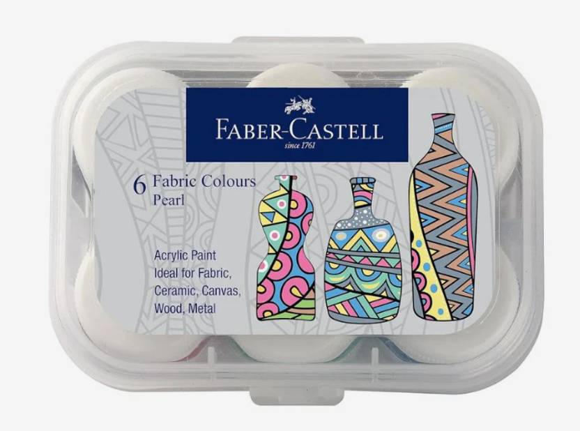 Castell 1410506 - FC FABRIC COLOUR PEARL - 6 SHADES - PACK OF 2 (Set of 1, Multicolor)