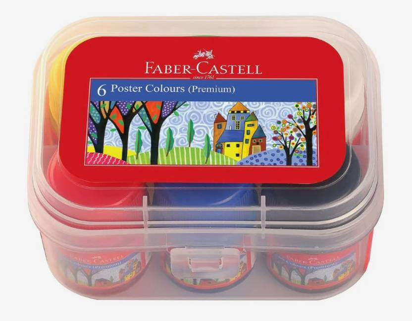 Castell 575807 - FC POSTER COLOUR (PREMIUM) 6 SHADES - PACK OF 2 (Set of 1, Red)