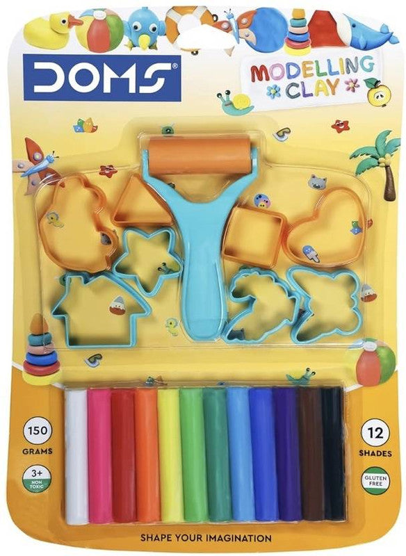 DOMS 8459 - DOMSIL MODELLING CLAY 12 SHADES Art Clay (0.1 kg)