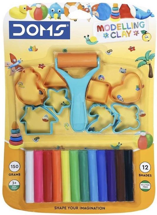 DOMS 8459 - DOMSIL MODELLING CLAY 12 SHADES Art Clay (0.1 kg)
