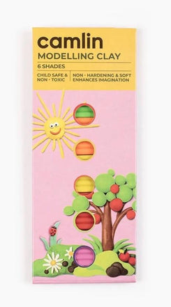 Camlin 4917501 - CAM MODELLING CLAY 6 SHADES - PACK OF 6 Art Clay (0.2 kg)
