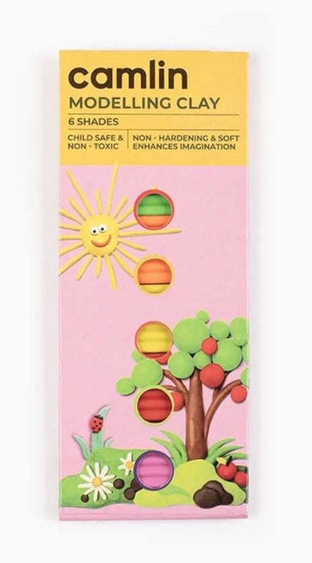Camlin 4917501 - CAM MODELLING CLAY 6 SHADES - PACK OF 6 Art Clay (0.2 kg)