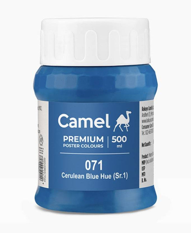 Camlin 1438071 - CAMEL PREMIUM POSTER COLOURS 500ML - 071 CERULEAN BLUE HUE (SR.1) (Set of 1, Blue)