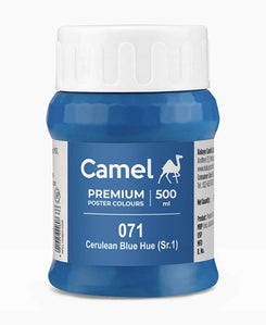 Camlin 1438071 - CAMEL PREMIUM POSTER COLOURS 500ML - 071 CERULEAN BLUE HUE (SR.1) (Set of 1, Blue)
