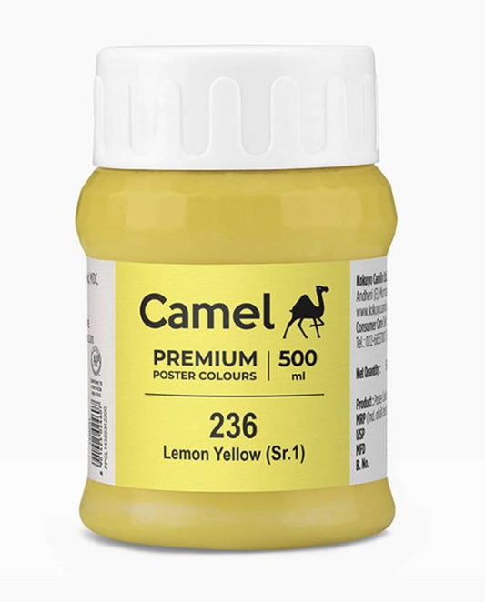 Camlin 1438236 - PREMIUM POSTER COLOURS 500ML - 236 LEMON YELLOW (SR.1) (Set of 1, Yellow)
