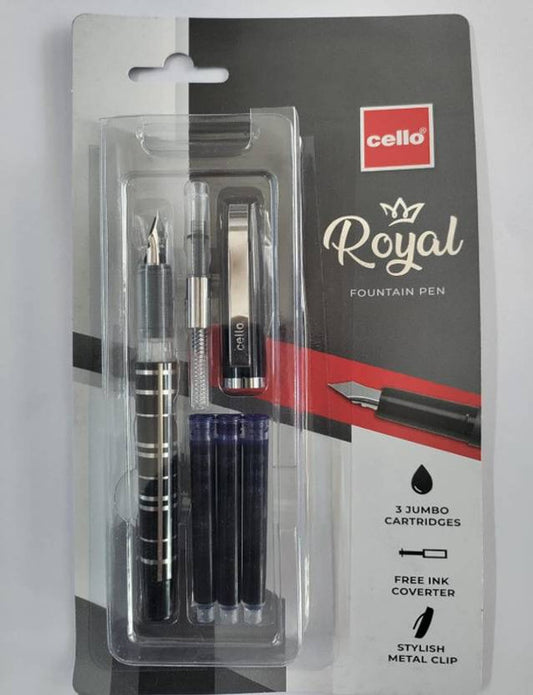 Cello ROYAL Fountain Pen (Ink Color - Blue)