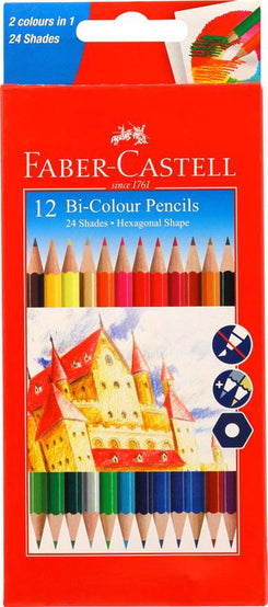 Castell FC HEXAGONAL Shaped Color Pencils (Set of 12, Multicolor)