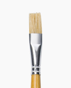Camlin 2056778 - CAM ARTIST WHITE BRISTLE BRUSHES - SERIES 56 (FLAT) - BRUSH SIZE 8 (WOODEN)