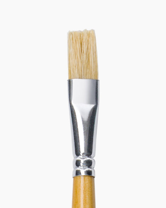 Camlin 2056778 - CAM ARTIST WHITE BRISTLE BRUSHES - SERIES 56 (FLAT) - BRUSH SIZE 8 (WOODEN)