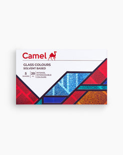 Camlin 2911628 - CAMEL GLASS COLOURS SOLVENT BASED 5 SHADES 20ML (Set of 5, Multicolor)