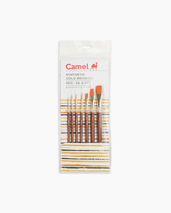 Camlin 2007620 - CAM SYNTHETIC GOLD BRUSHES MIX - SERIES 66 & 67 (Gold)