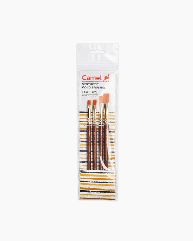 Camlin 2067764 - CAM SYNTHETIC GOLD BRUSHES FLAT SERIES 67 (Gold)