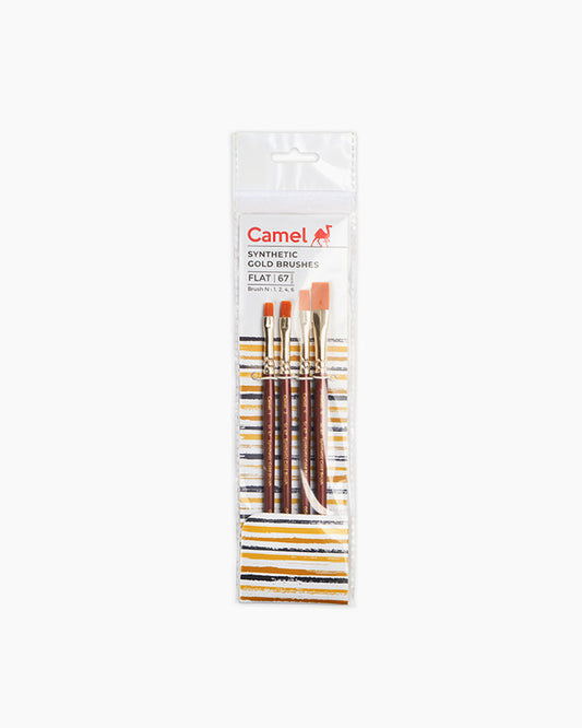 Camlin 2067764 - CAM SYNTHETIC GOLD BRUSHES FLAT SERIES 67 (Gold)