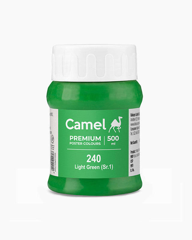 Camlin 1438240 - PREMIUM POSTER COLOUR 240 LIGHT GREEN (SR.1) 500ML (Set of 1, Light Green)