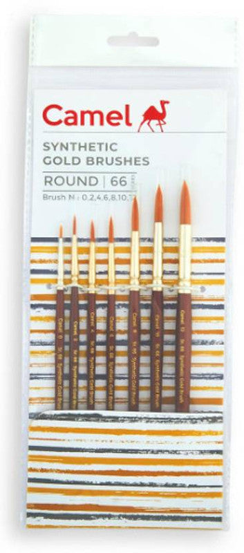 Camlin 2066761 - CAM SYNTHETIC GOLD BRUSHES ROUND SERIES-66 (Gold)