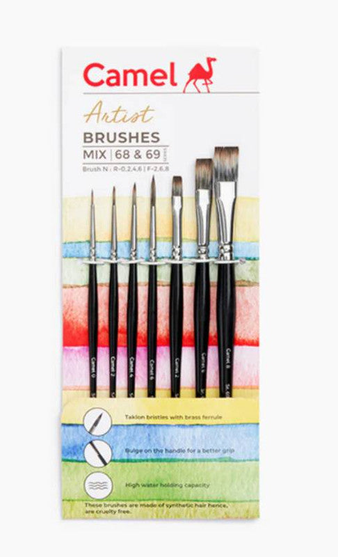 Camlin 2068746 - CAM ARTIST BRUSHES MIX - SERIES 68 & 69 (Black)