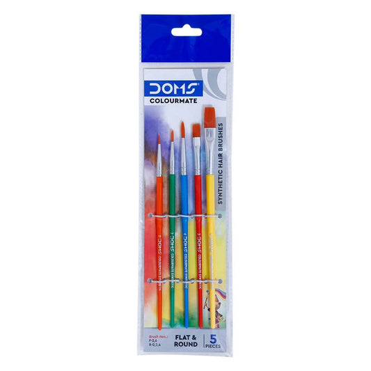DOMS 8341 - DOMSIL COLOUR MATE ROUND BRUSHES - PACK OF 4 (Multicolor)