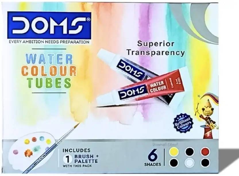 DOMS WATER COLOUR TUBES 6 Shades (Set of 6, Blue)