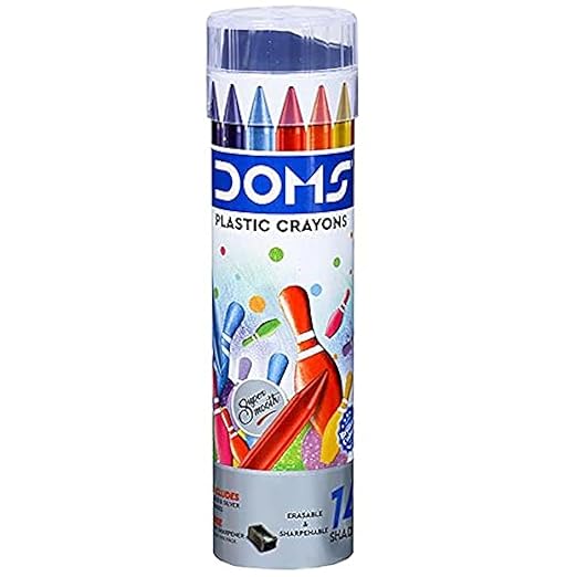 7120 - DOMSIL PLASTIC CRAYONS 14 SHADES - PACK OF 4 (MULTICOLOUR)