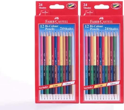 Castell FC HEXAGONAL Shaped Color Pencils (Set of 24, Multicolor)