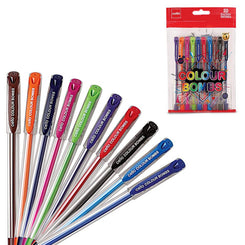 Cello COLOUR BOMBS Gel Pen (Pack of 10, Ink Color - Multicolor)