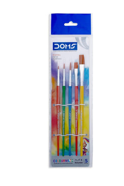 DOMS 8339 - DOMSIL COLOUR MATE FLAT & ROUND BRUSHES - PACK OF 4 (Multicolor) ()