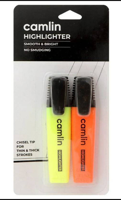 Camlin 7205195 - CAM HIGHLIGHTER 2 NOS. - PACK OF 4 (Set of 8, Orange, Yellow)