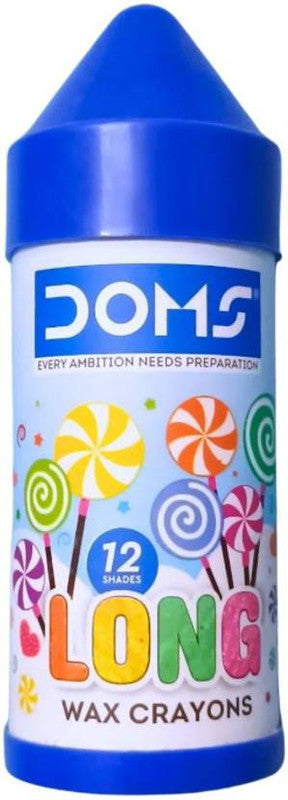 DOMS 8739 - DOMSIL WAX CRAYONS - PACK OF 10 (Multicolor)