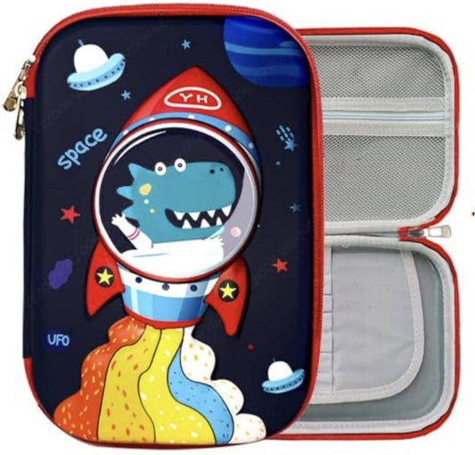 VISHWA 1022 DINOSAUR Art EVA Pencil Box (Set of 1, Black)